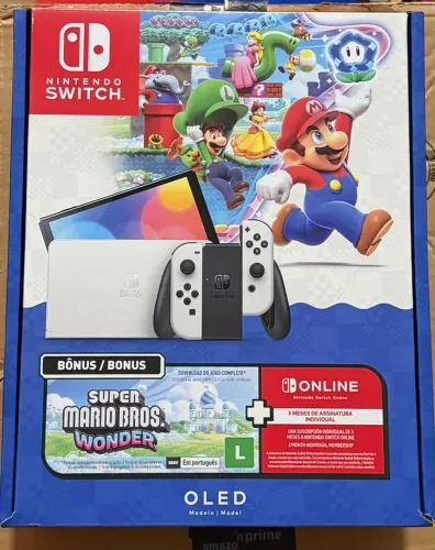 Nintendo Switch OLED edição Mario Wonder + 3 meses de Switch Online
