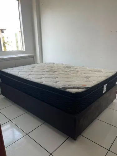 Cama de casal box macia Ortobom