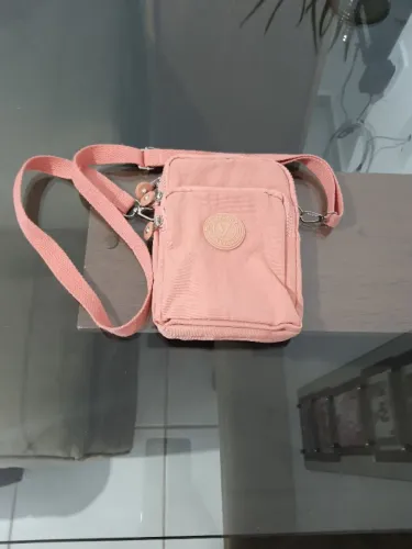 BOLSA TIRACOLO ROSA - COM 3 COMPARTIMENTOS