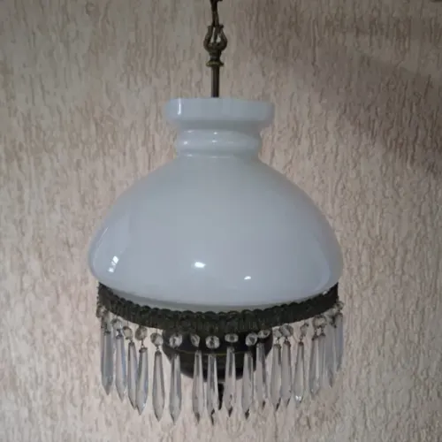 LUSTRE ANTIGO (RETRÔ) bronze com cristal - USADO