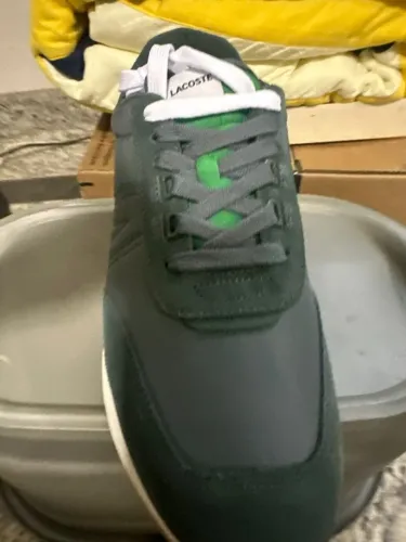 tênis couro lacoste l-spin masculino - verde escuro