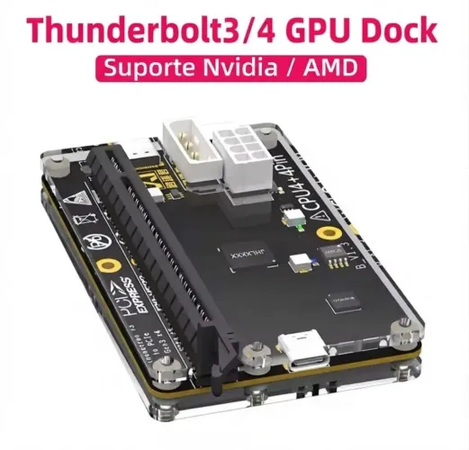 Dock Egpu thunderbolt 3/4 + Brinde suporte de placa de vídeo vertical