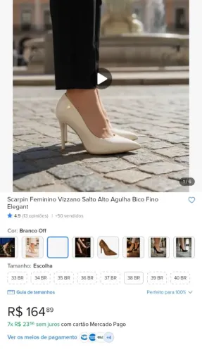 Vizzano Scarpin Off White 35