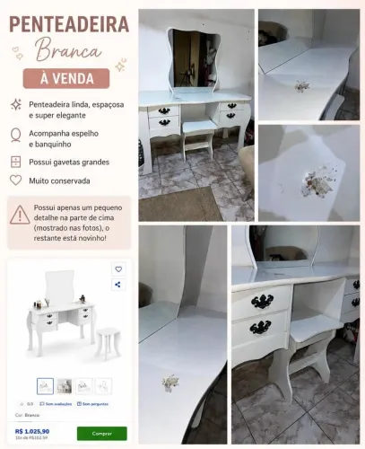 Vende-se penteadeira + espelho+ banco