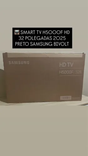 SMART TV H5000F HD 32 POLEGADAS 2025 PRETO SAMSUNG BIVOLT LACRADO NOVO 