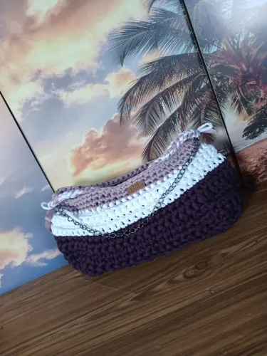 Bolsas de malha crochê