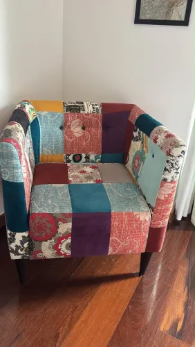 Poltrona Decorativa Estilo Patchwork