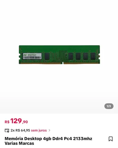 Vendo DDR4 4 gigas nova
