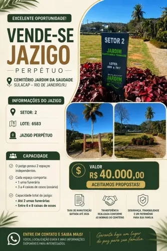 Jazigo Jardim da Saudade Sulacap