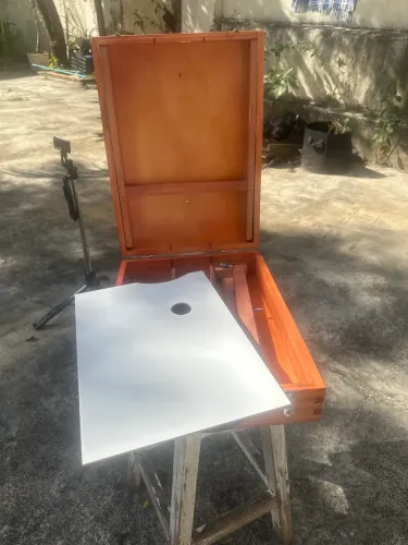 Estojo cavalete maleta dobrável para pintura 