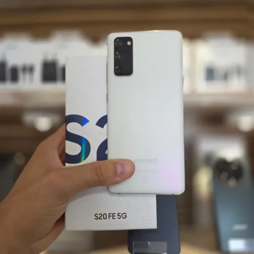 Samsung Galaxy S20 FE 5G 128GB 6GB RAM, usado, branco, Snapdragon 865, Caixa e Acessórios