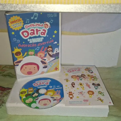 DVD Infantil Gospel: Ovelhinha Dara Vol. 01 (C/ Adesivos Originais) - Excelente Estado!