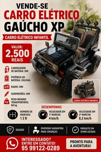 Vende-se carro elétrico infantil Gaúcho XP