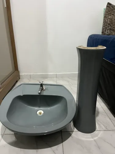 Pia banheiro/lavatorio c coluna e torneira
