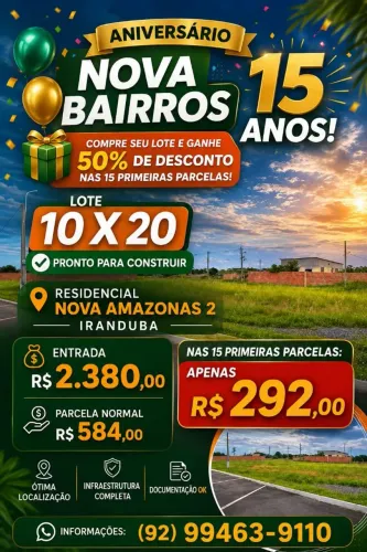 Lote / terreno/ Nova bairros/ bairro planejado/ iranduba