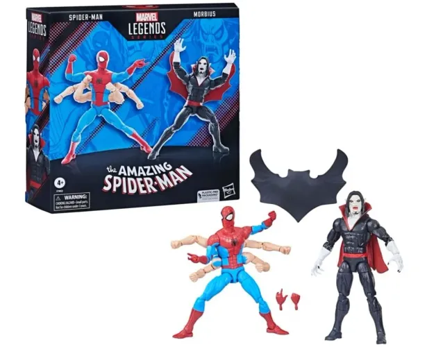 Bonecos colecionáveis do Homem-Aranha vs Morbius, da série Legends da Marvel, 15 cm
