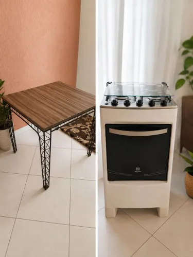 Fogão e mesa