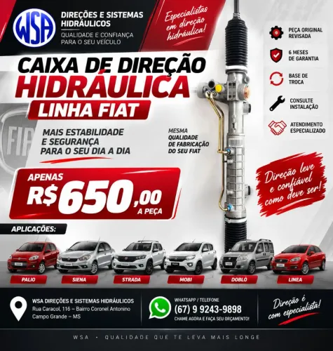 CAIXA DE DIREÇÃO HIDRÁULICA FIAT - R$ 650,00