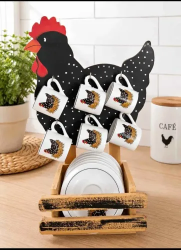 Jogo de Xícaras de Café com Suporte 