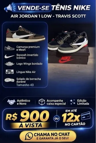 Vendo Air Jordan 1:1 do Travis Scott