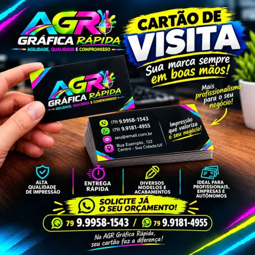 CARTÃO DE VISITA / COUCHÊ 250G / VERNIZ TOTAL FRENTE / TAMANHO 88X48MM / 4X4 / 500UNID