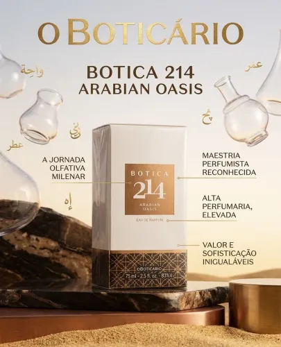 Perfume Importado O Boticário Botica 214 Arabian Oasis 75ml (Feminino)