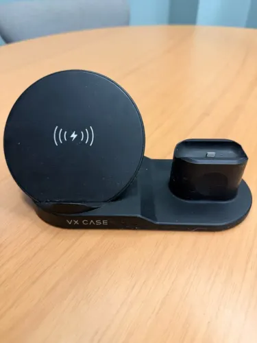 Carregador sem fio VX Case 3 em 1 para iPhone, Apple Watch e AirPods