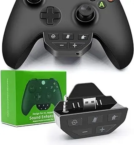 Headset Adapter Sound Enhancer for Xbox One Game Controller Black