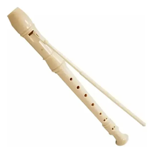 Flauta Doce Germânica Soprano Concert Trc57g Resina Abs Bege