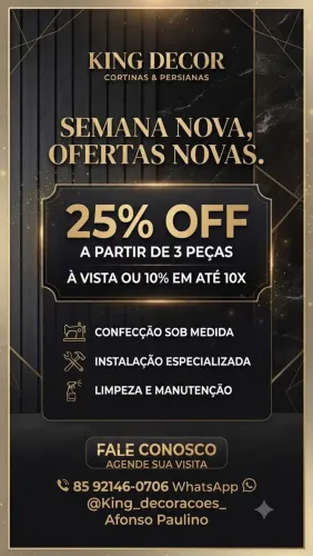 Cortinas e Persianas e manutenção