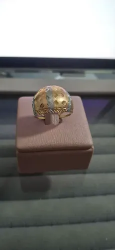 Anel tricolor ouro 18k
