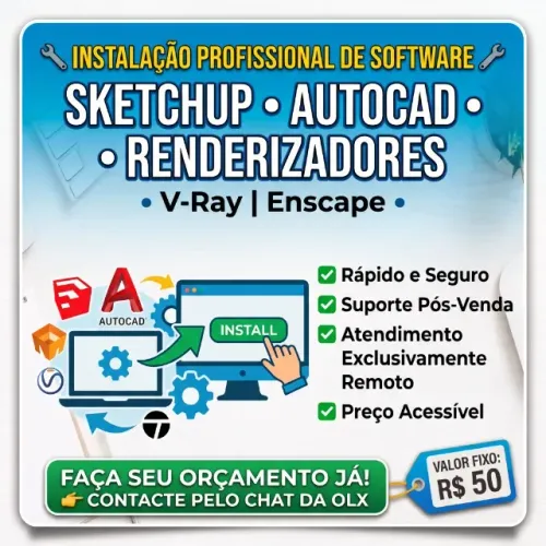 INSTALAÇÃO SKETCHUP, AUTOCAD, ENSCAPE, VRAY ETC.