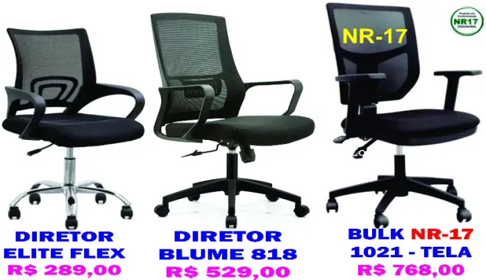 Cadeira Diretor Tela Mesh Elite Flex NOVA, - AP DE 289,00 - GARANTIA 6 MESES