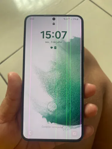 Celular s 22 com defeito na tela.
