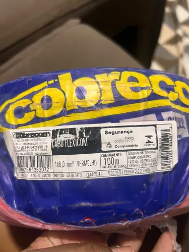 Fio cobrecon 6mm Rolo de 6 metros Valor 400,00