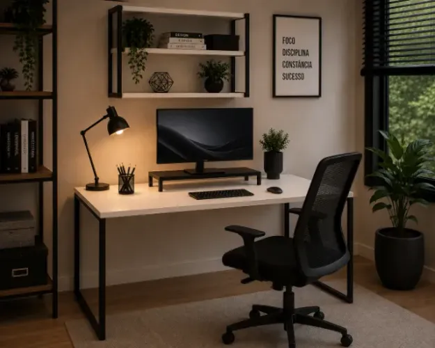 Suporte Ergonômico Para Monitor E Notebook 44x20x10cm Preto