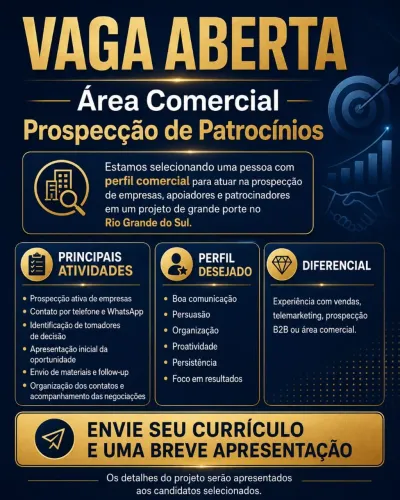 Vaga comercial home Office