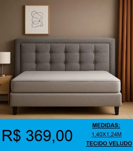 Cabeceira casal veludo linda - a pronta entrega