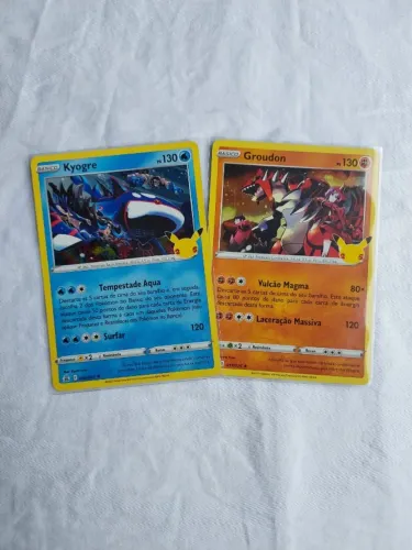 Carta Pokémon; Os Rivais Kyogre e Groudon versão rara!!!!