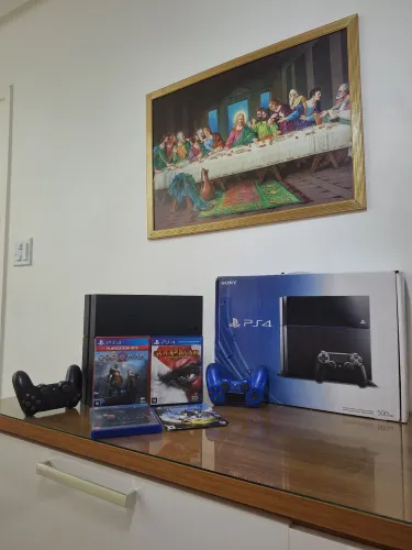 PS4 FAT 500 GB | 2 CONTROLES + 6 JOGOS | OPORTUNIDADE !