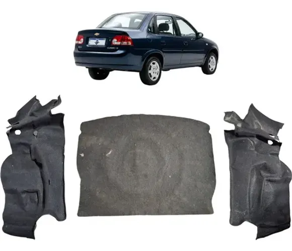 Kit Carpete Porta Malas Chevrolet Corsa Classic 2014 Uzad0  Preto