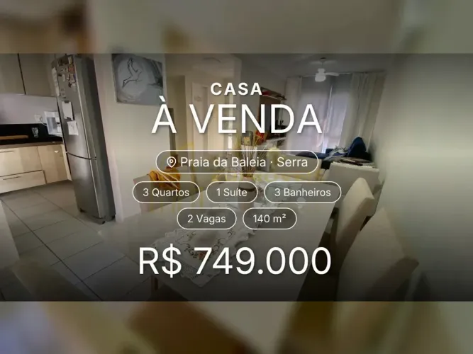 Casa duplex em Praia da Baleia: ideal para quem busca qualidade de vida!