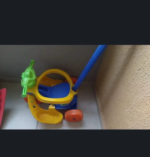 Triciclo Mototico Passeio E Pedal Azul Brinquedo Bandeirante