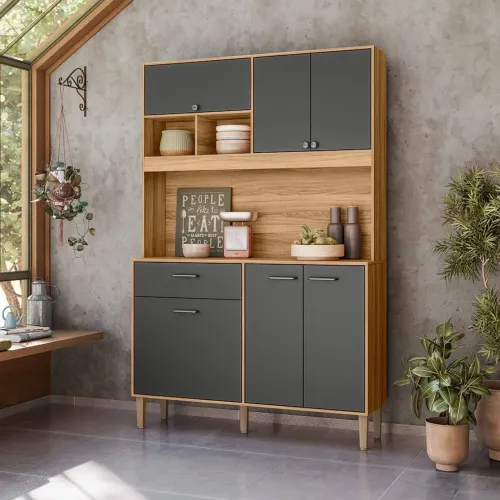 Armário de cozinha com design moderno e funcional