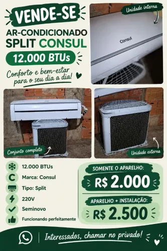 Ar-Condicionado Split Consul 12.000 BTUs 220V