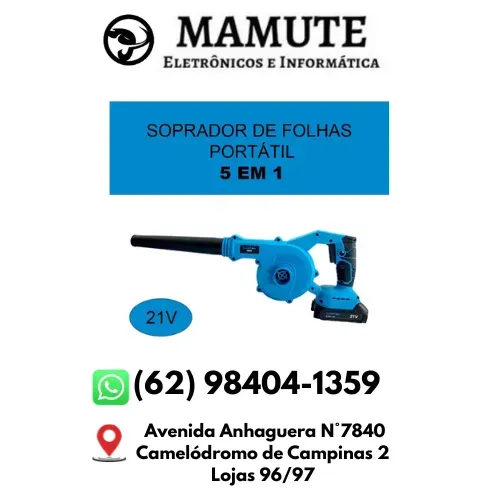 Soprador De Folhas A Bateria 21v 5 Em 1 Aspirador Azul 127/220v