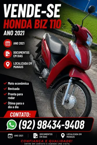 Vendo uma biz 110 vermelha