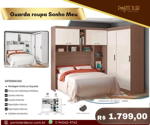 Guarda Roupa Sonho Meu, a pronta entrega