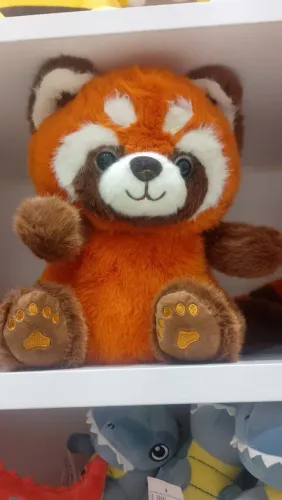 Urso panda vermelho pelucia 