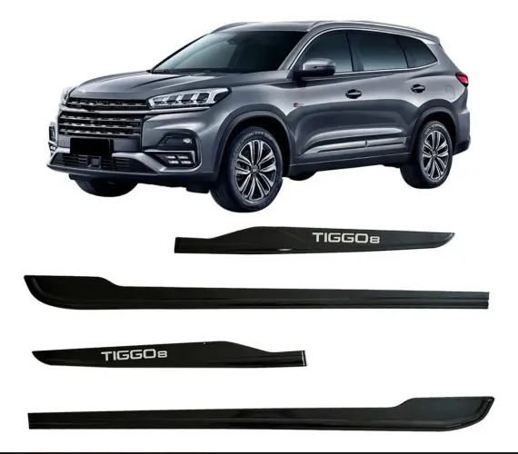 Jogo de Frisos Laterais Tiggo 8 Pro Preto Metálico Original CAOA Chery